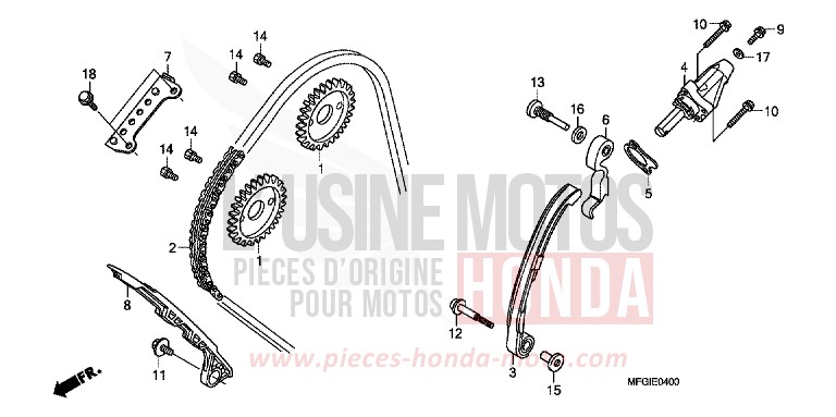CAM CHAIN/TENSIONER for CB600F Hornet ABS PEARL SIENA RED (R320) from 2010